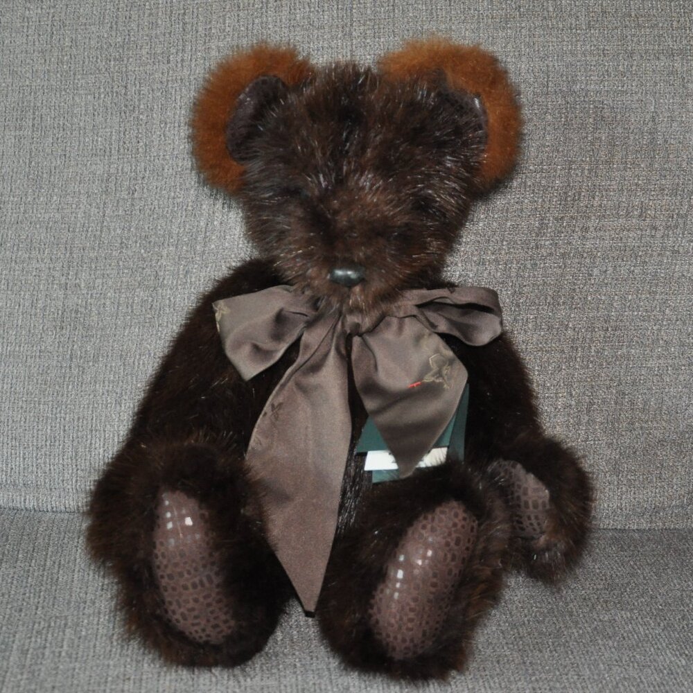 2003 Handcrafted Original by DiDesigns Jointed Real Fur Teddy Bear  17" tall